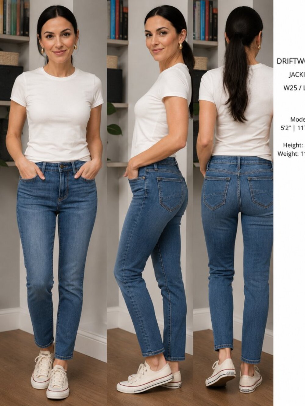 Driftwood Jackie Skinny Jeans W25 L28   Medium Wash Stretch Ankle Denim Boutique